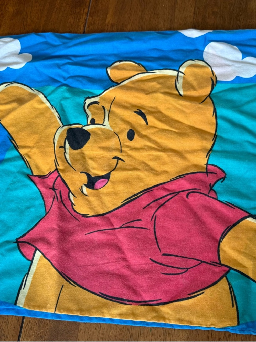 Disney Winnie the Pooh Blue Turquoise Yellow Pink Bedding Sheet